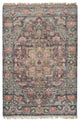 Sangria Red Soft Wool Heris Revival Hand Knotted Mat Oriental Rug, 2'x3'