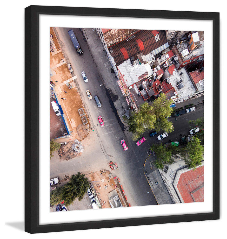 "Pink Cars" Framed Print by Karolis Janulis