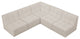 Relax Velvet Upholstered 5-Piece L-Shaped Modular Sectional, Cream