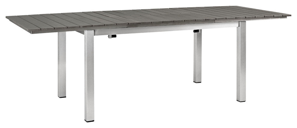 Shore Outdoor Patio Wood Dining Table EEI-2257-SLV-GRY
