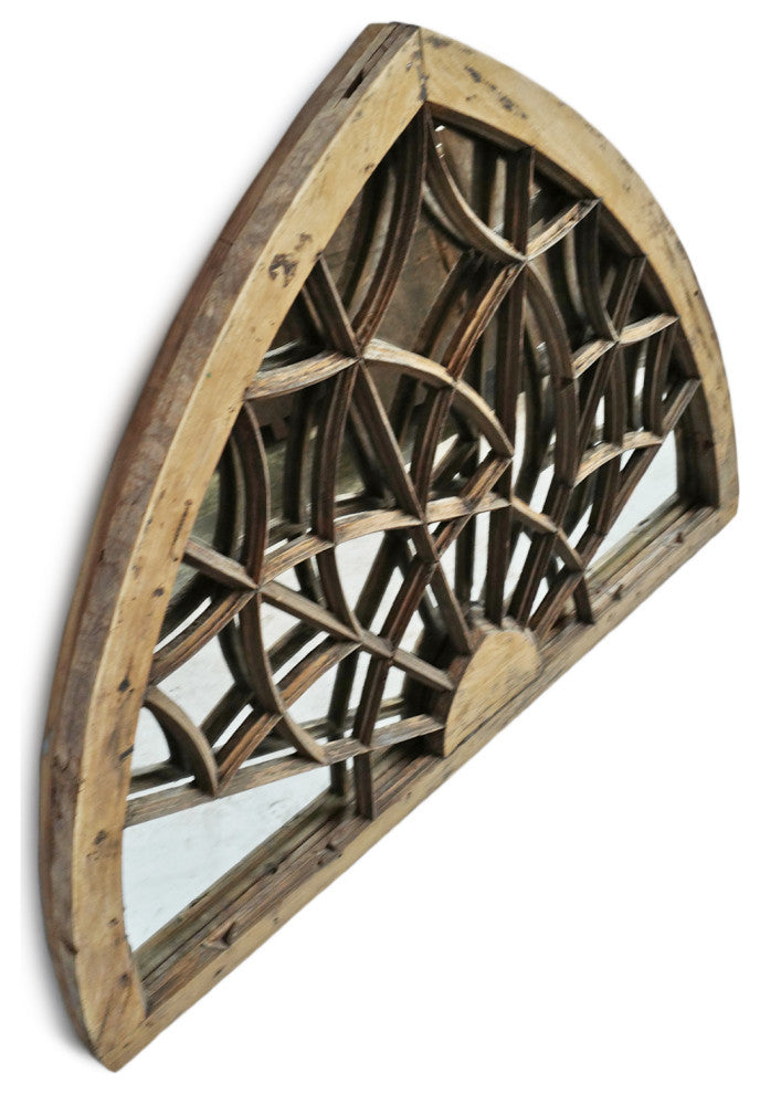 Antique Wood Transom Mirror