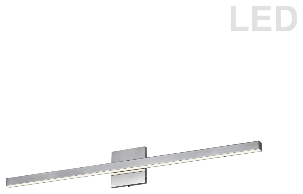 Polished Chrome Modern Vanity With White Acrylic