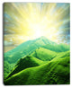 Green Mountains under Sun, Landscape Canvas Art Print, 12"x20"