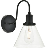 Elegant Lighting LD4017W7 Histoire 1 Light 11" Tall Wall Sconce - Black / Clear