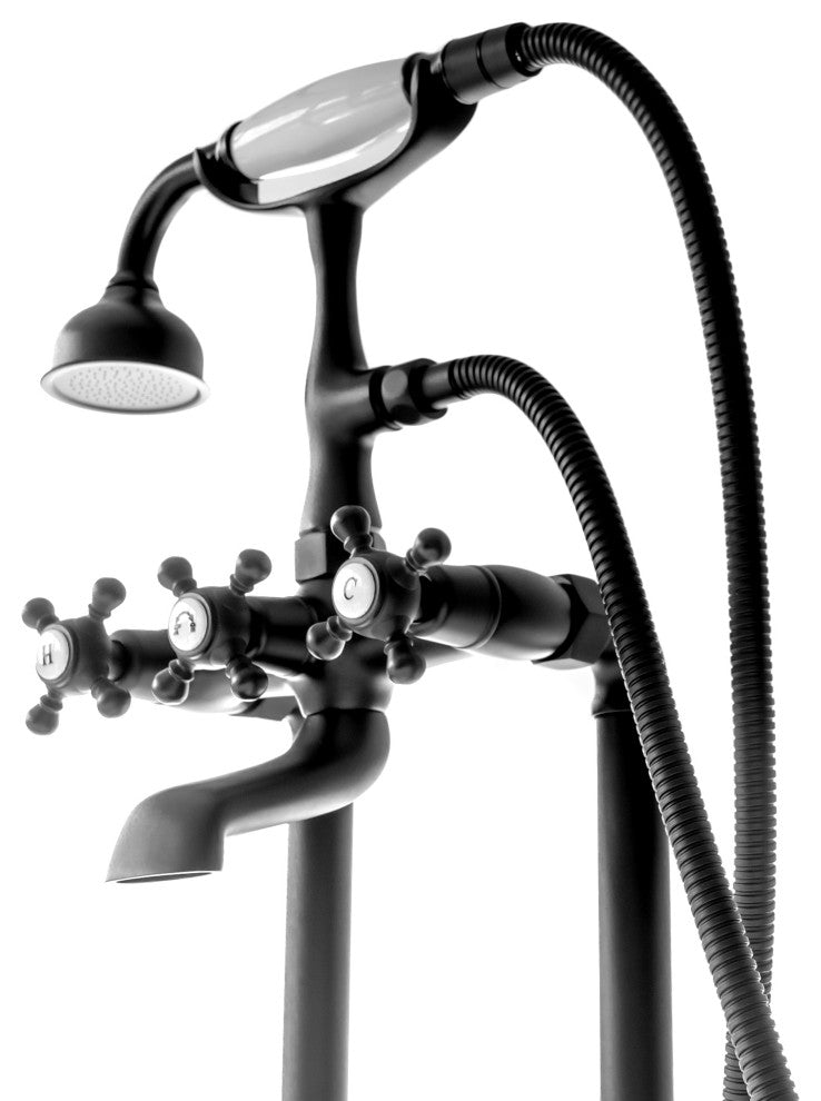 SevenFalls 8019 Telephone Double Lever Handles Clawfoot Floor Mounted Tub Filler