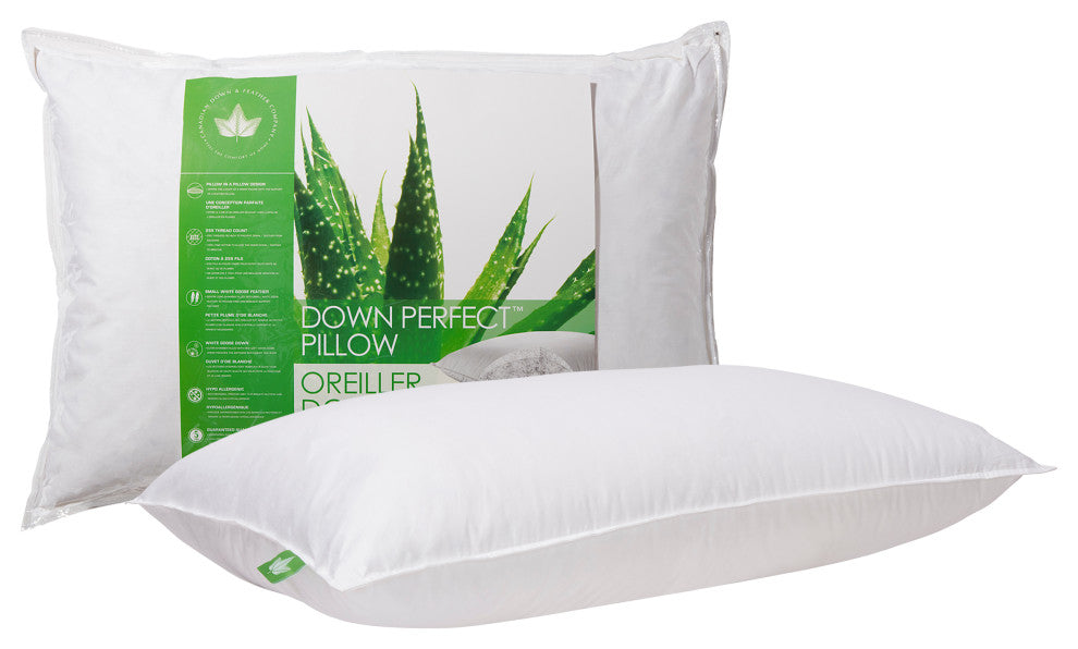 Down Perfect Pillow, Queen, Medium Support