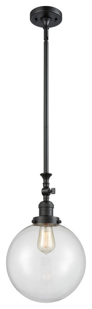 X-Large Beacon 1-Light Mini Pendant, Matte Black, Clear