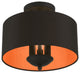 Livex Lighting 3 Light Black Semi-Flush Mount
