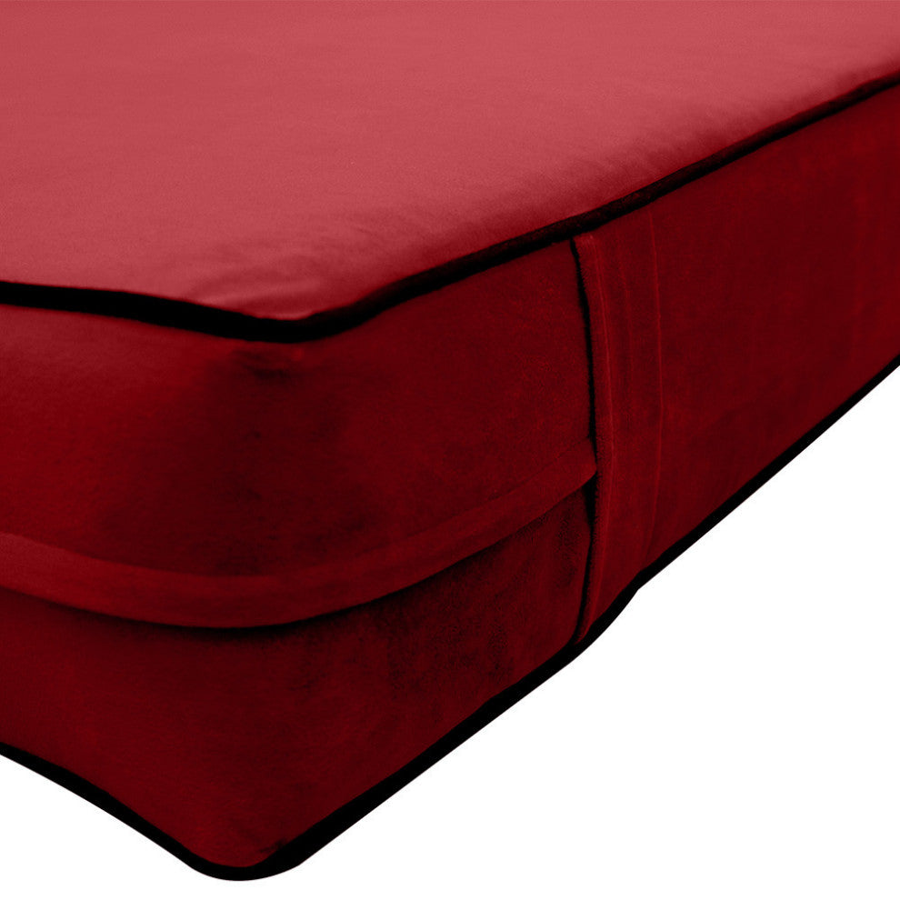 Contrast Pipe 6" Twin 75x39x6 Velvet Indoor Daybed Mattress |COVER ONLY|-AD369