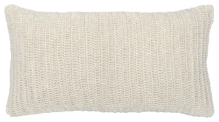 Nakeya Knitted Throw Pillow by Kosas Home, Ivory, 14x26