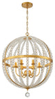 Crystorama ROX-A9006-GA, 6-Light Chandelier, Antique Gold