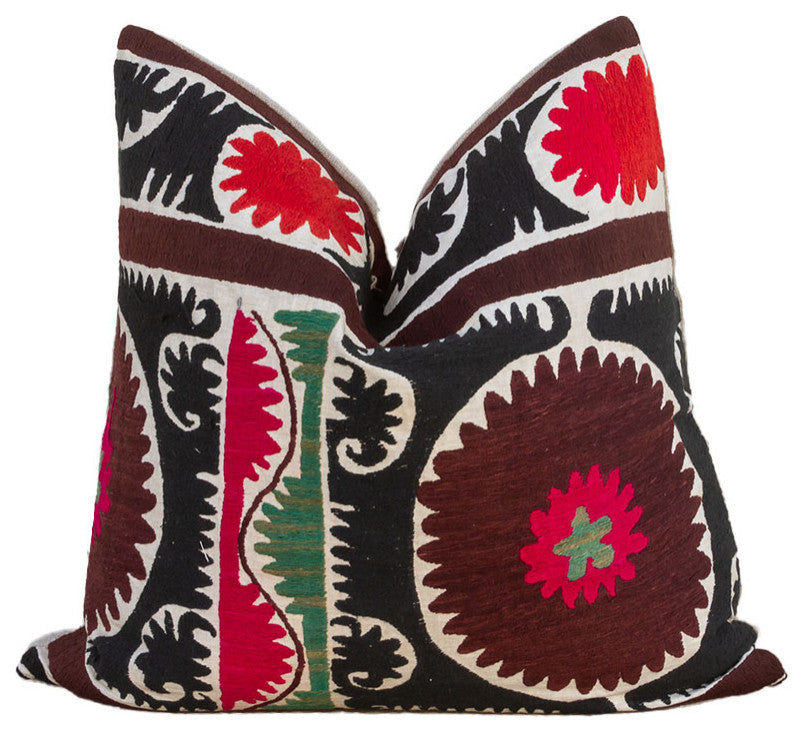 Emma Black & White Vintage Suzani Pillow