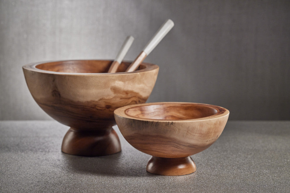 Amadea Wooden Footed Bowl, Small
