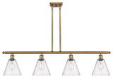 Innovations 516-4I-BB-GBC-84 4 Light Island Light, Brushed Brass