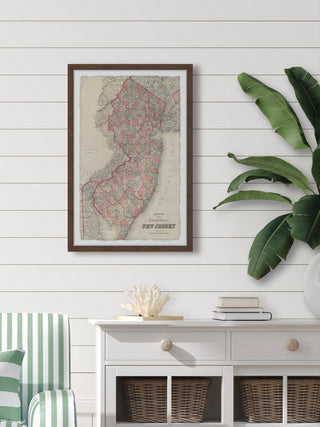 "Colored New Jersey" Framed Painting Print, 12x18