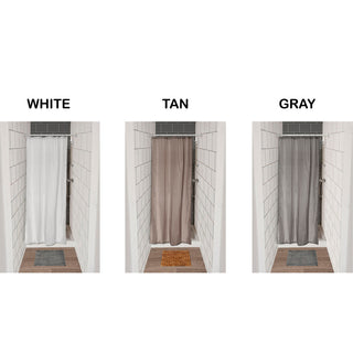 Grey Stall Shower Curtain Half Size Polyester 8 Rings 72"L x 48"W