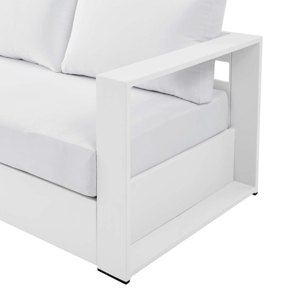 Lounge Sofa, White, Aluminum, Modern, Outdoor Patio Bistro Garden Hospitality