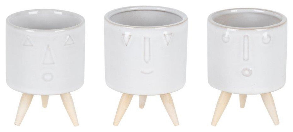 Pot, 3-Piece Set, 3"Dx4"H Porcelain