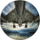 Plane Over Beach And Sea, Seashore Photography Disc Metal Wall Art, 36"