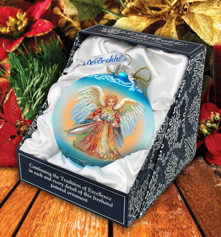 Angel Ball Glass Ornament Nativity Holiday Decor