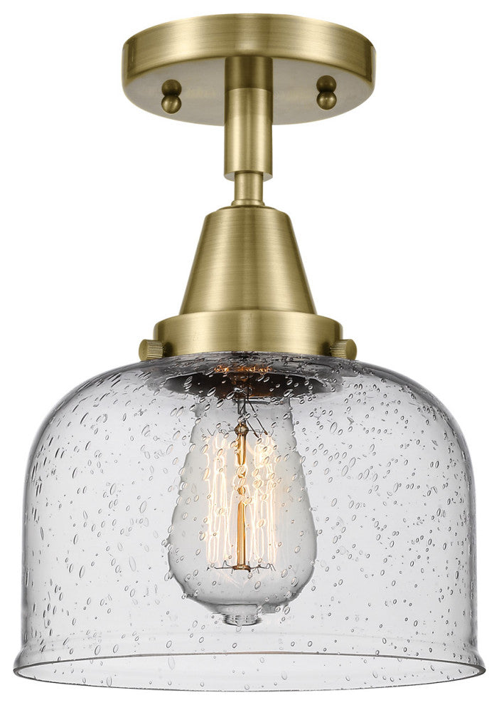 Innovations Lighting 447-1C-AB-G74-LED Large Bell 1 Light 8" Flush Mount