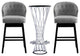 Button Tufted Arm Dining Room Accent Chairs, Set of 2, Gray