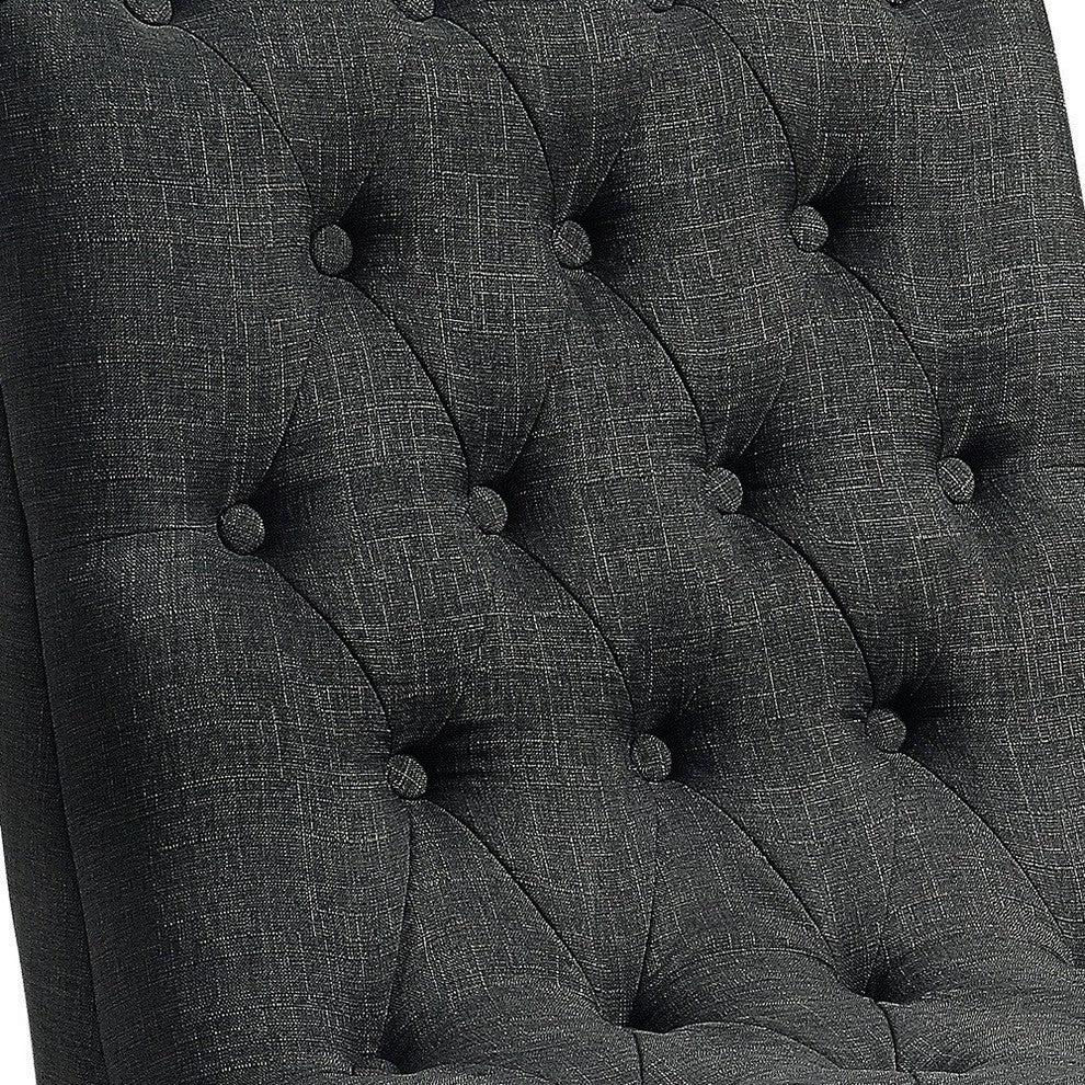 Iris Tufted Upholstered Slipper Chair, Charcoal