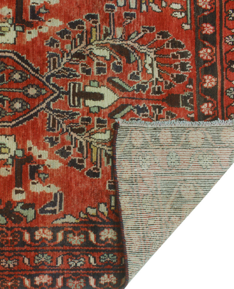 Fine Vintage Distressed Nomble Rust/Charcoal Runner, 3'4x12'9