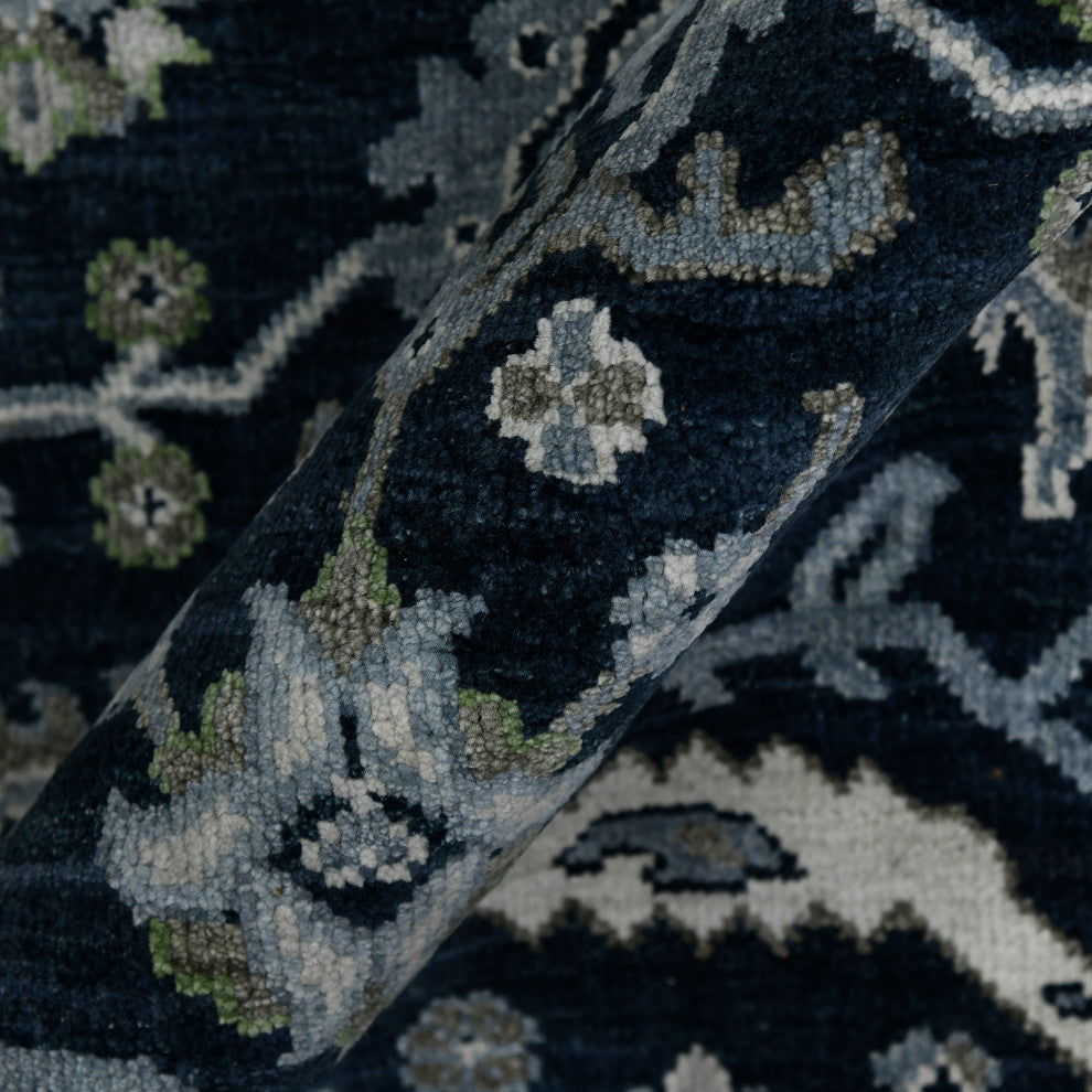 Bristol Harrow Area Rug, Blue, 12' x 15', Bordered