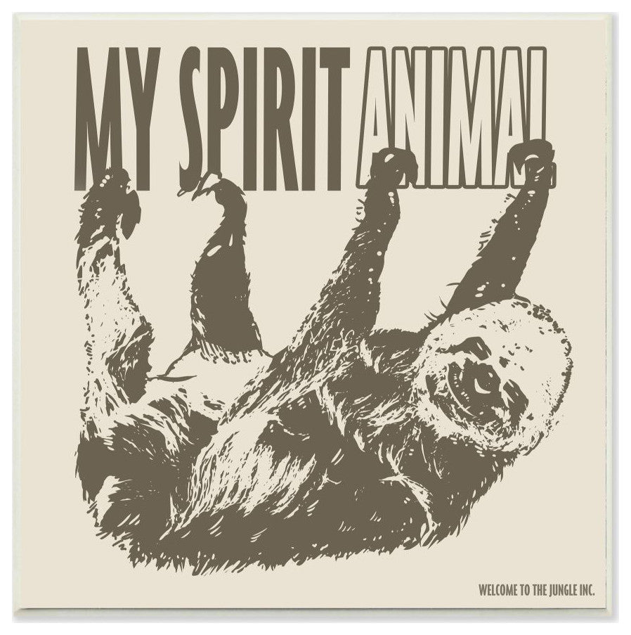 Funny Word Sloth Spirit Animal Design, 12"x12"