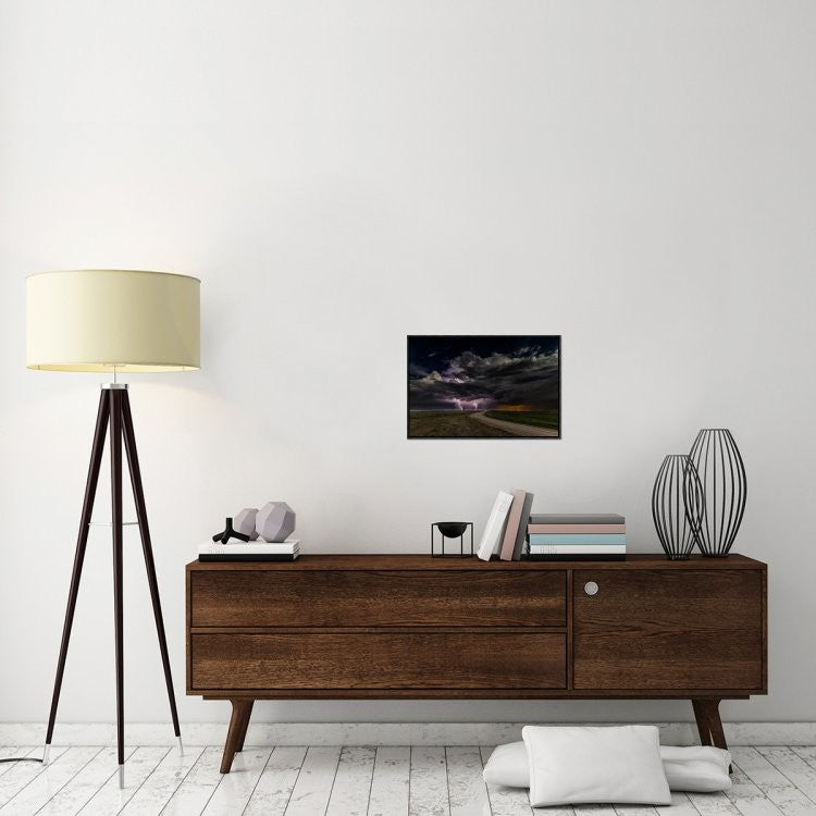 "Prairie Lightning" Framed Canvas Giclee by Christian Skilbeck, 23x16"