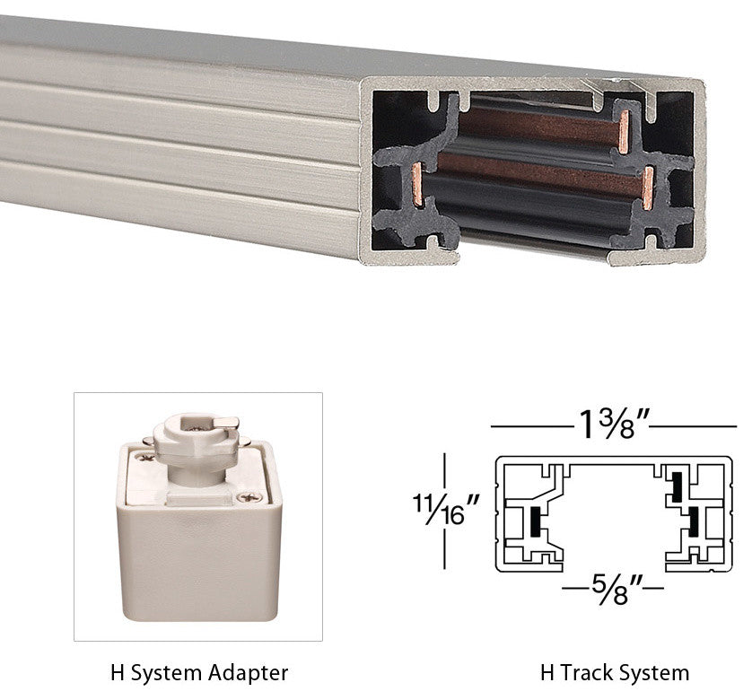 WAC Lighting H Track 48" Extension ForLine, H-Track Fixture, Brushed Nickel