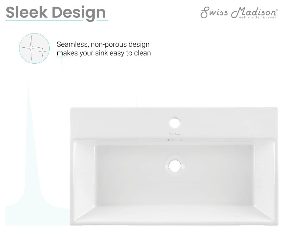 Claire 30" Rectangle Wall-Mount Bathroom Sink