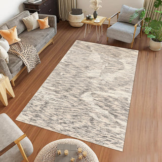 Mexico Abstract Ivory Charcoal Hand-Hooked Area Rug 8' x 10'
