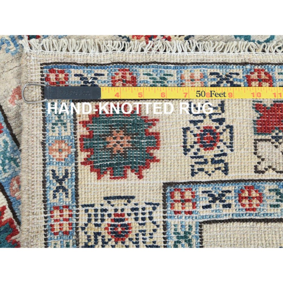 Hand Knotted Taupe Afghan Special Kazak Pure Wool XL Runner Rug 2'10" x 19'4"