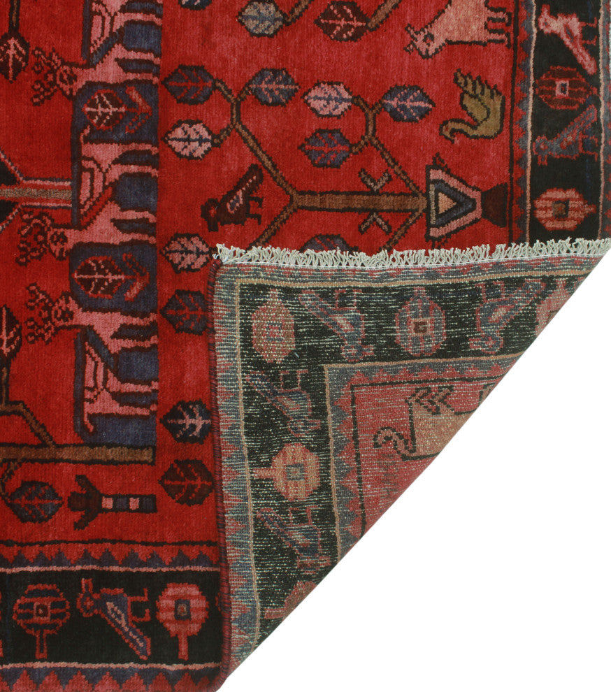 Fine Vintage Distressed Oluwa Red Rug