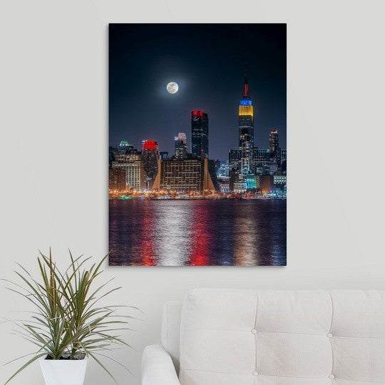"SuperMoon" Wrapped Canvas Art Print, 22"x30"x1.5"