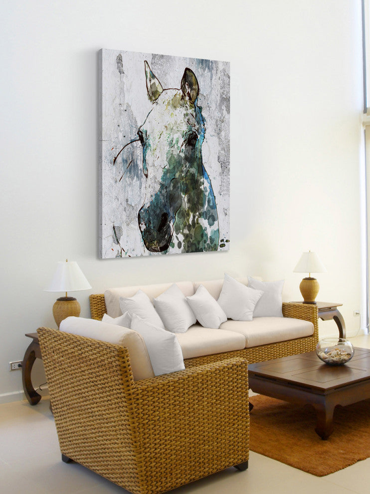 Marmont Hill, "Light Gray Horse" by Irena Orlov Painting Wrapped Canvas, 24x36