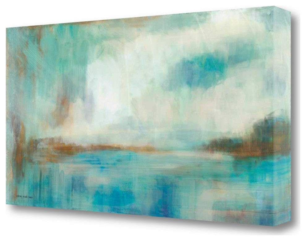 Abstract Watercolor Waterview 2 Giclee Wrap Canvas Wall Art