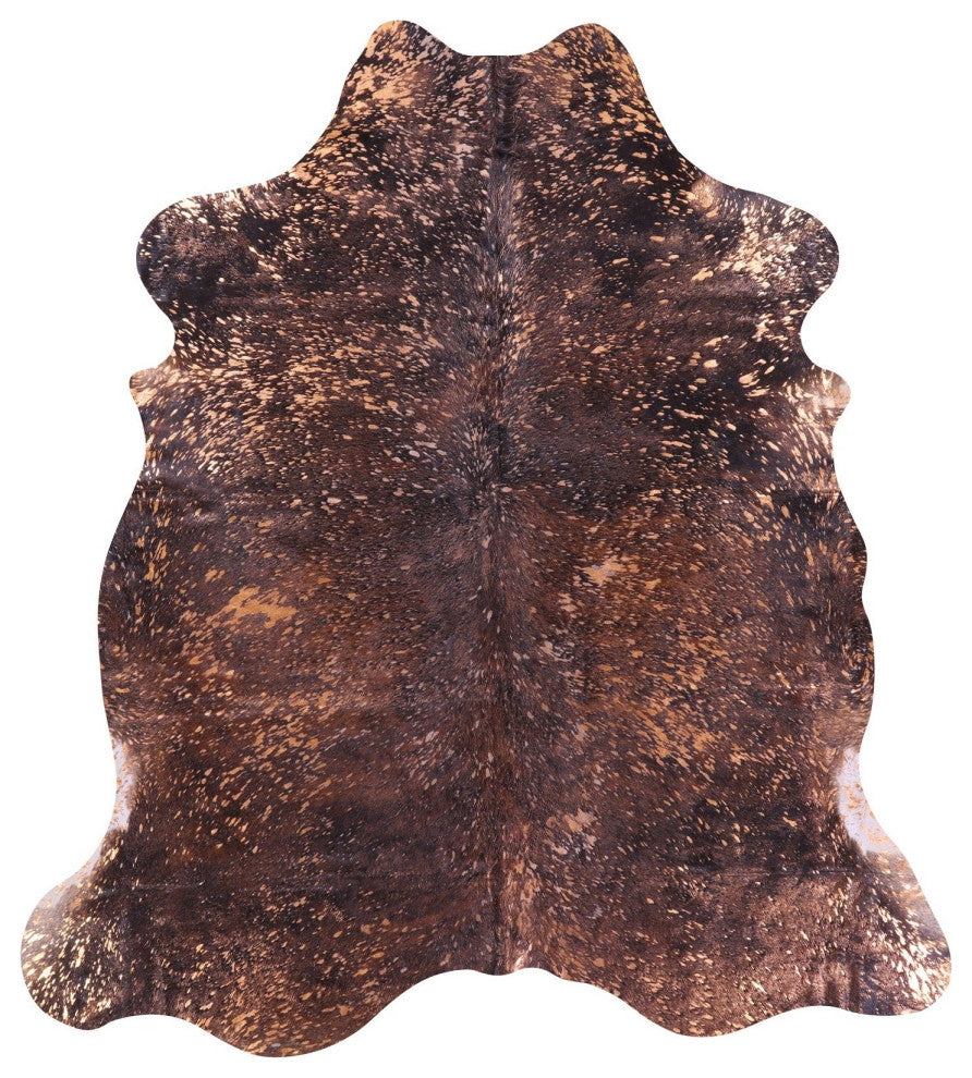 7' 6" X 6' 11" Gold Metallic Cowhide Rug C2080