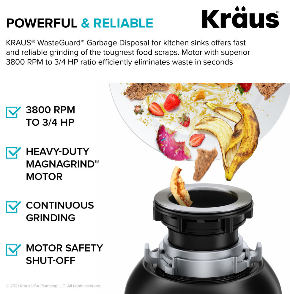 Quarza 33" Drop-in Undermount Granite Kitchen Sink, Garbage Disposal