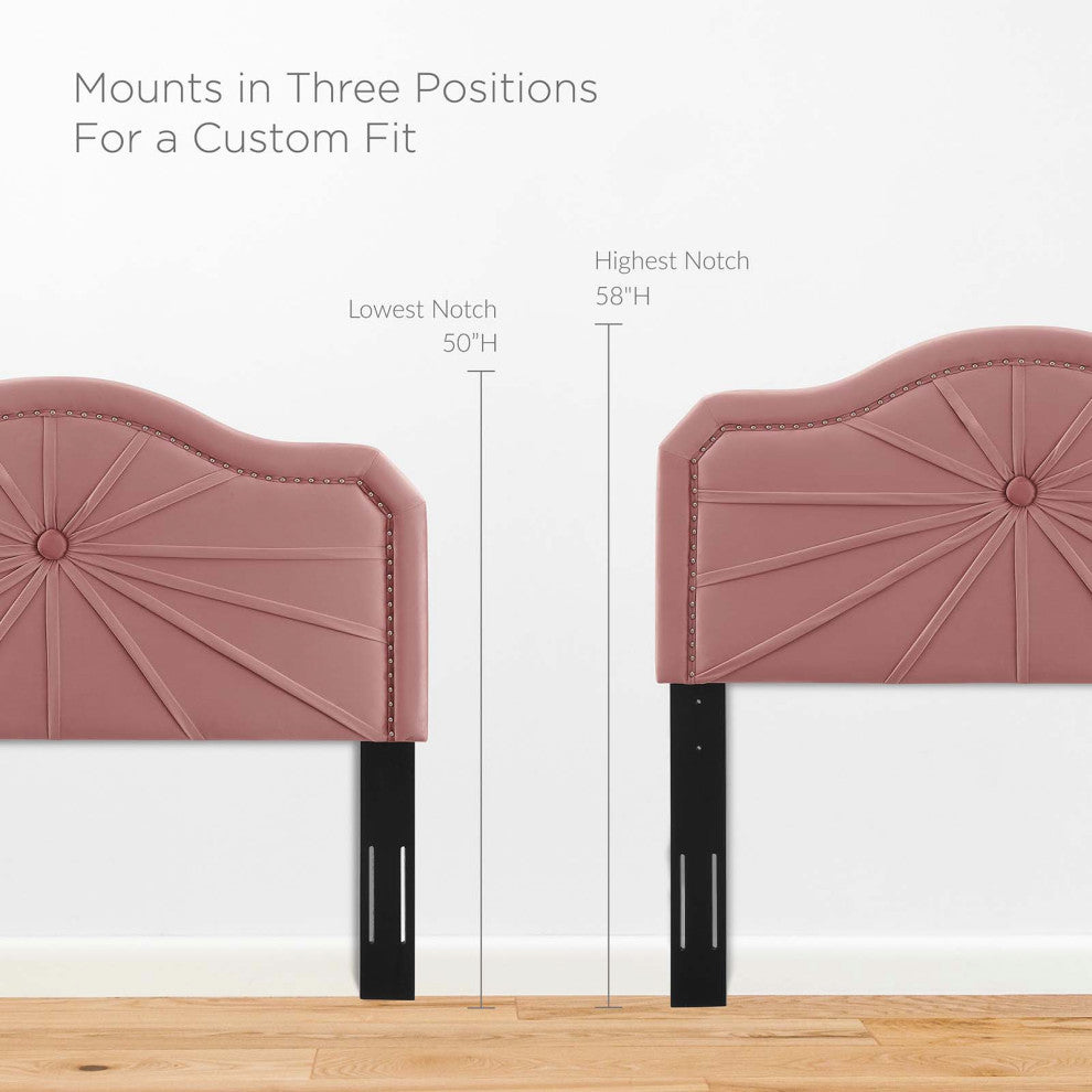 Headboard, Twin Size, Velvet, Pink, Modern Contemporary, Bedroom Master Suite