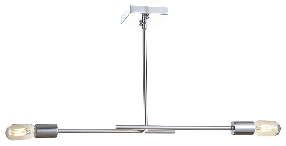 Turing 30.5" Adjustable Metal Led Linear Pendant, Chrome