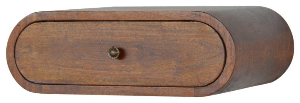 Wall Mounted Round Chestnut Nightsand