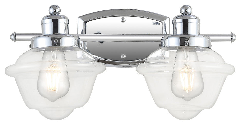 Orleans Iron LED Vanity Light, Chrome, 2 Bulb