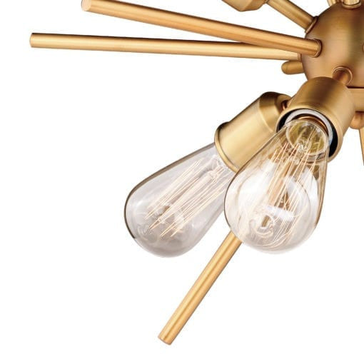 Vaxcel Estelle 6-Light Pendant, Natural Brass