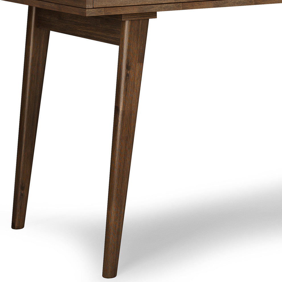 Clarkson Solid Acacia Wood Desk, Rustic Natural Aged Brown