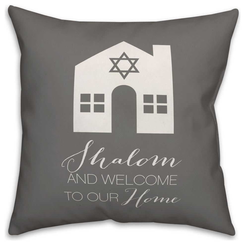 Shalom and Welcome to our Home 20"x20" Throw Pillow Cover