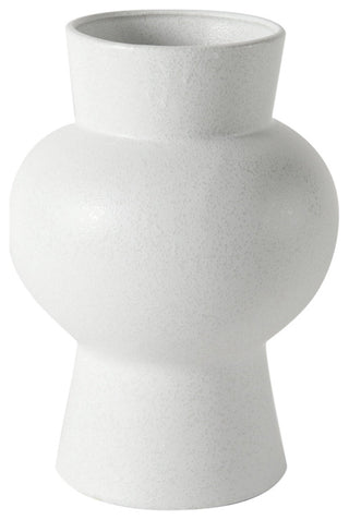 Laforge White Ceramic Vase, 11"