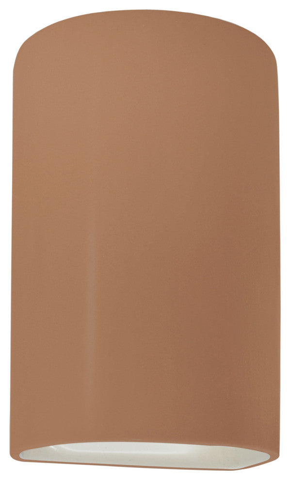 Ambiance Small Cylinder Wall Sconce, Closed Top, Adobe, Dedicated LED